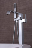 Angel 2-Handle Claw Foot Tub Faucet with Hand Shower in Polished Chrome