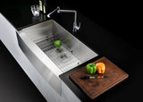 Elysian Farmhouse Stainless Steel 36 in. Single Bowl Kitchen Sink in Brushed Satin