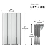 Accordion Style 33 in. x 55 in. H Sliding Framed Shower Door with Tempered Clear Glass