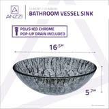 Posh Series Deco-Glass Vessel Sink in Verdure Silver
