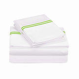 400TC Double Embroidery Sateen Solid Cotton Sheet Set