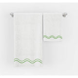 Double Wavy Embroidered Cotton Bath Towels (Set of 2)