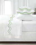 Double Wavy Embroidered Cotton Sheet Set