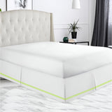 400TC Sateen Solid Cotton Double Embroidered Tailored Bed Skirt