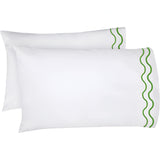 400TC Double Wavy Embroidered Cotton Pillowcases (Set of 2)