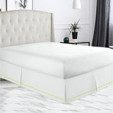 400TC Sateen Solid Cotton Single Embroidered Border Tailored Bed Skirt