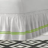 400TC Sateen Solid Cotton Double Embroidered Wrap Around Bed Skirt