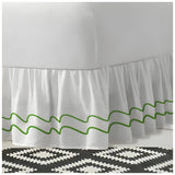 400TC Cotton Double Wavy Embroidered Gathered Bed Skirt