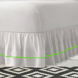 400TC Sateen Solid Cotton Single Embroidered Gathered Bed Skirt