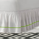 400TC Sateen Solid Cotton Single Embroidered Wrap Around Bed Skirt
