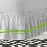 400TC Sateen Solid Cotton Triple Embroidered Wrap Around Bed Skirt