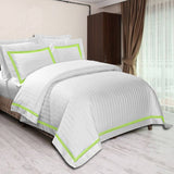400TC Cotton Double Edge Embroidery Sateen Stripe Duvet Cover Set