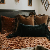 Stella Faux Silk Velvet Ruffled Euro Sham