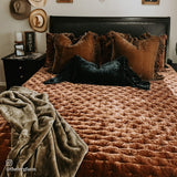 Stella Faux Silk Velvet Long Ruffled Pillow