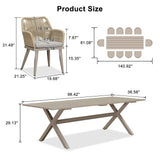 PURPLE LEAF Outdoor Dining Set All-Weather PE Rattan Outdoor Patio Furniture Set with Aluminum Frame