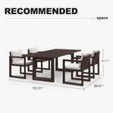 PURPLE LEAF Caesar Outdoor Dining Set Aluminum Luxury Patio Furniture Table and Chairs Set with Olifen Removable Thick Cushion and Pillow Patio Dining Sets for Garden Deck