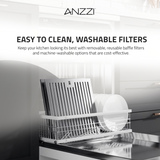 ANZZI 30-Inch 600 CFM 3-Speed Stainless Steel Convertible Residential Insert Range Hood with LED Lamp