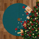 Velvet Quilted Round Christmas Tree Skirt