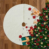 Velvet Quilted Round Christmas Tree Skirt