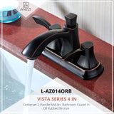 ANZZI Vista Centerset Faucet, Dual Lever Control, 1.2 GPM WaterSense & ADA Certified, Rhino Alloy Solid Brass, Various Finishes