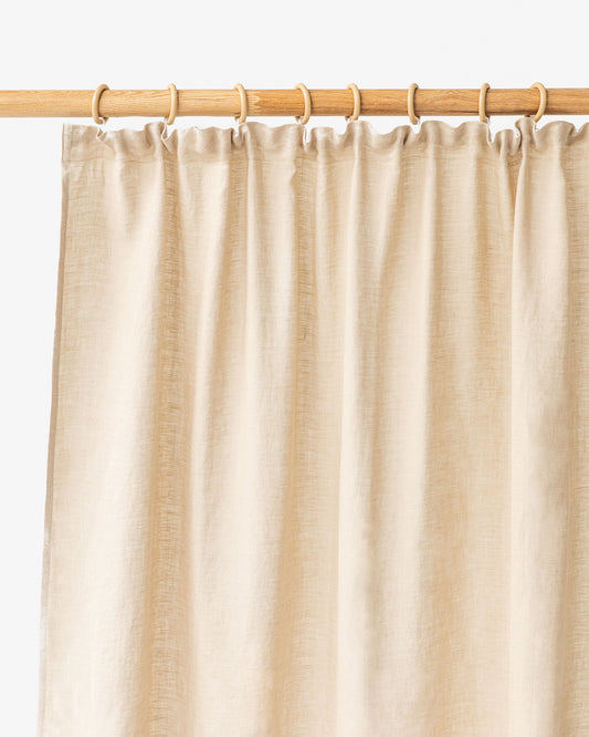 Pencil pleat linen curtain panel (1 pcs) in Natural linen