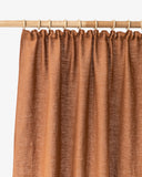 Pencil pleat linen curtain panel (1 pcs) in Cinnamon