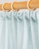 Pencil pleat linen curtain panel (1 pcs) in Dusty blue