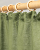 Pencil pleat linen curtain panel (1 pcs) in Forest green