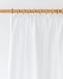 Pencil pleat linen curtain panel (1 pcs) in White