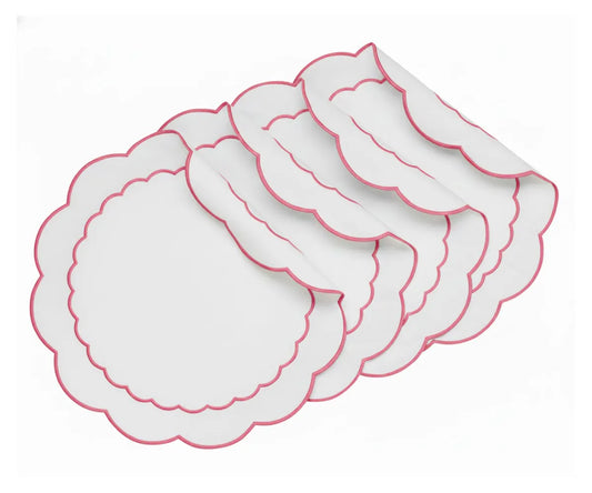 White Round Placemats - Peony