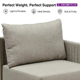 PURPLE LEAF Sanori L-Shaped Patio Couch Set Modular Sofa with Beige Cushions and Ottoman for Backyard
