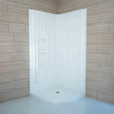 Gradient 36 in. x 36 in. x 74 in. 2-piece DIY Friendly Corner Shower Surround in White