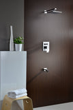 Spirito Series Single Handle Wall Mounted Showerhead and Bath Faucet Set in Polished Chrome