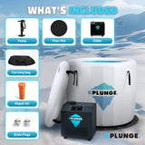 Arctic Fox 1-Person Inflatable Cold Plunge Ice Bath Tub/Hot Tub with PVC Insulated Lid, Pump, and Repair Kit in Gray