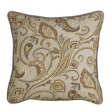 Piedmont Sepia Gray & Gold Paisley Euro Sham