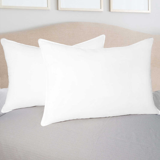 eLuxury Down Alternative Medium Density Solid Pillows, Set of 2