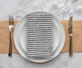 Black Pinstripe Linen Napkins - Set of 4, 8 & More