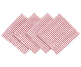 Red Pinstripe Linen Napkins - Set of 4, 8 & More