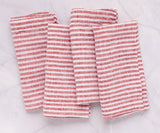 Red Pinstripe Linen Napkins - Set of 4, 8 & More