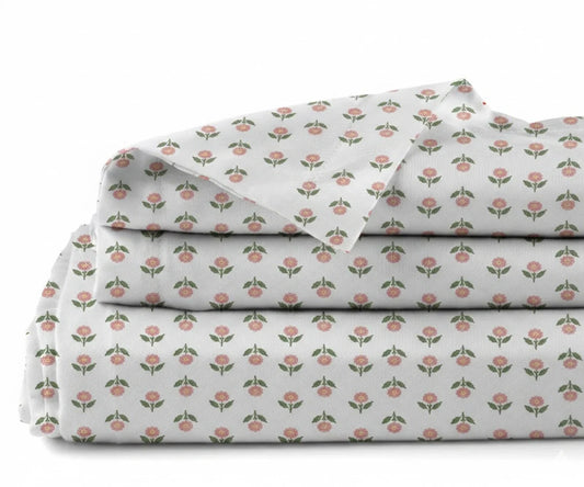 Printed Linen Sheet Set – 100% Linen Bedding