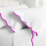 400TC Cotton Scallop Embroidery Sateen Solid Top Sheet