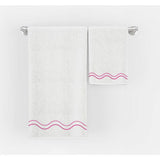 Double Wavy Embroidered Cotton Bath Towels (Set of 2)