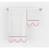 Scalloped & Border Embroidered Bath Towels (Set of 2)