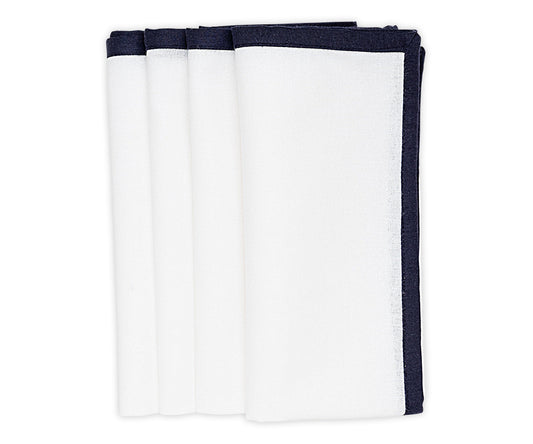Cotton Dinner Napkins Set of 4 – Piping Trim