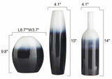 Pitfour Blue White Ceramic Outdoor Vase Set