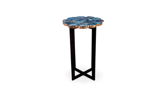 Azul Agate Accent Table Blue