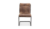 Ansel Dining Chair Grazed Brown Leather - Set Of Two