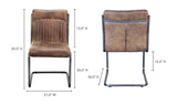 Ansel Dining Chair Grazed Brown Leather - Set Of Two