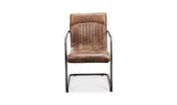 Ansel Arm Chair Grazed Brown Leather - Set Of Two