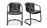 Freeman Dining Chair Onyx Black Leather - Set Of Two